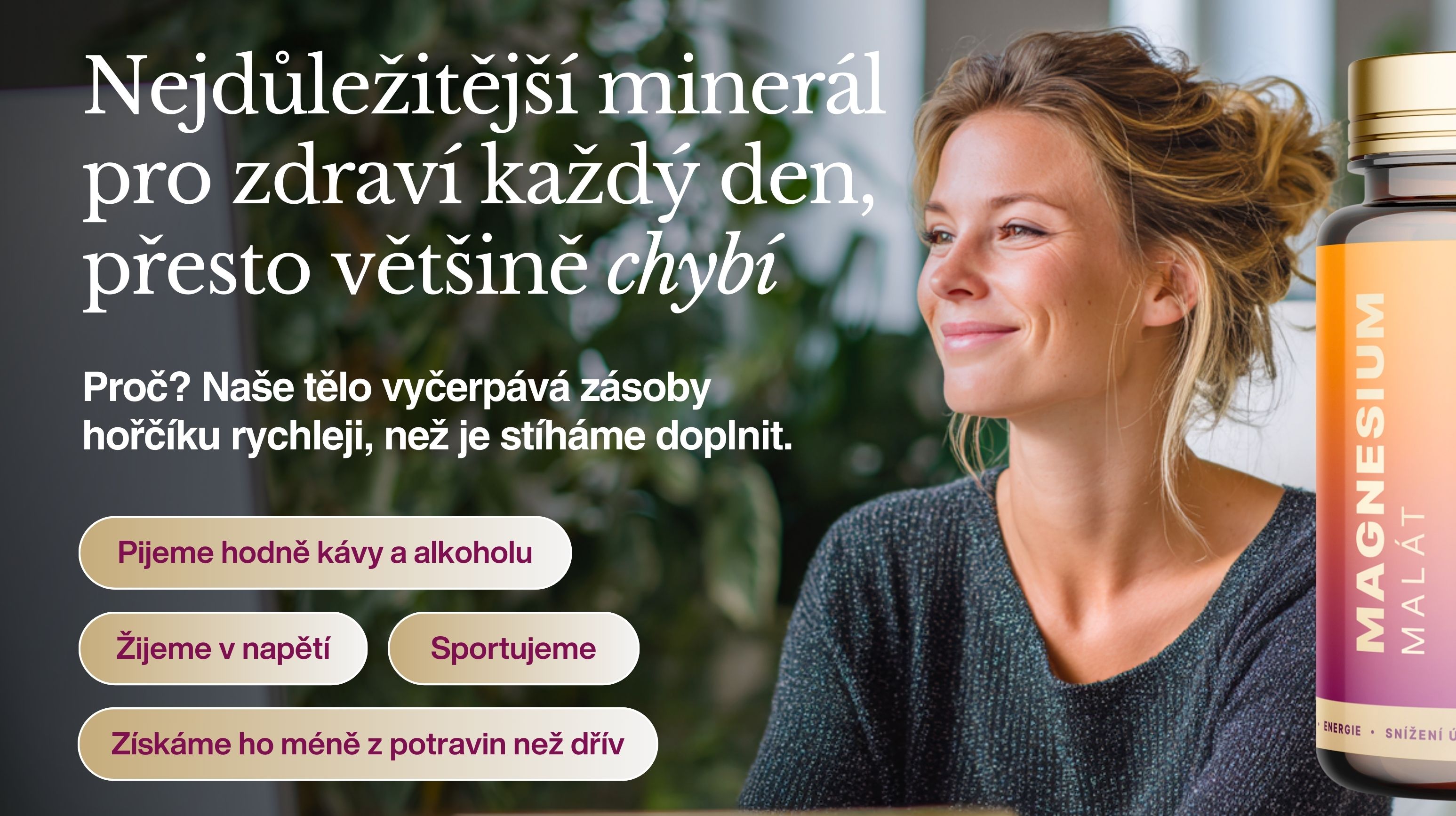 Magnesium Malate PREMIUM 1000 mg + vitamín B6, 90 kapslí -4